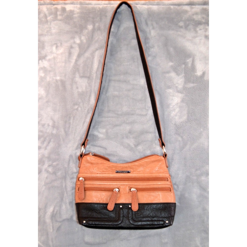 Stone &‎ Co Leather Black & Tan Crossbody Purse